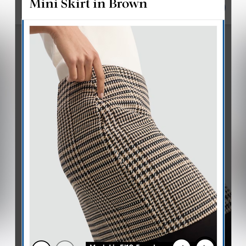 NWOT H&M Beige and Black Houndstooth Mini Skirt